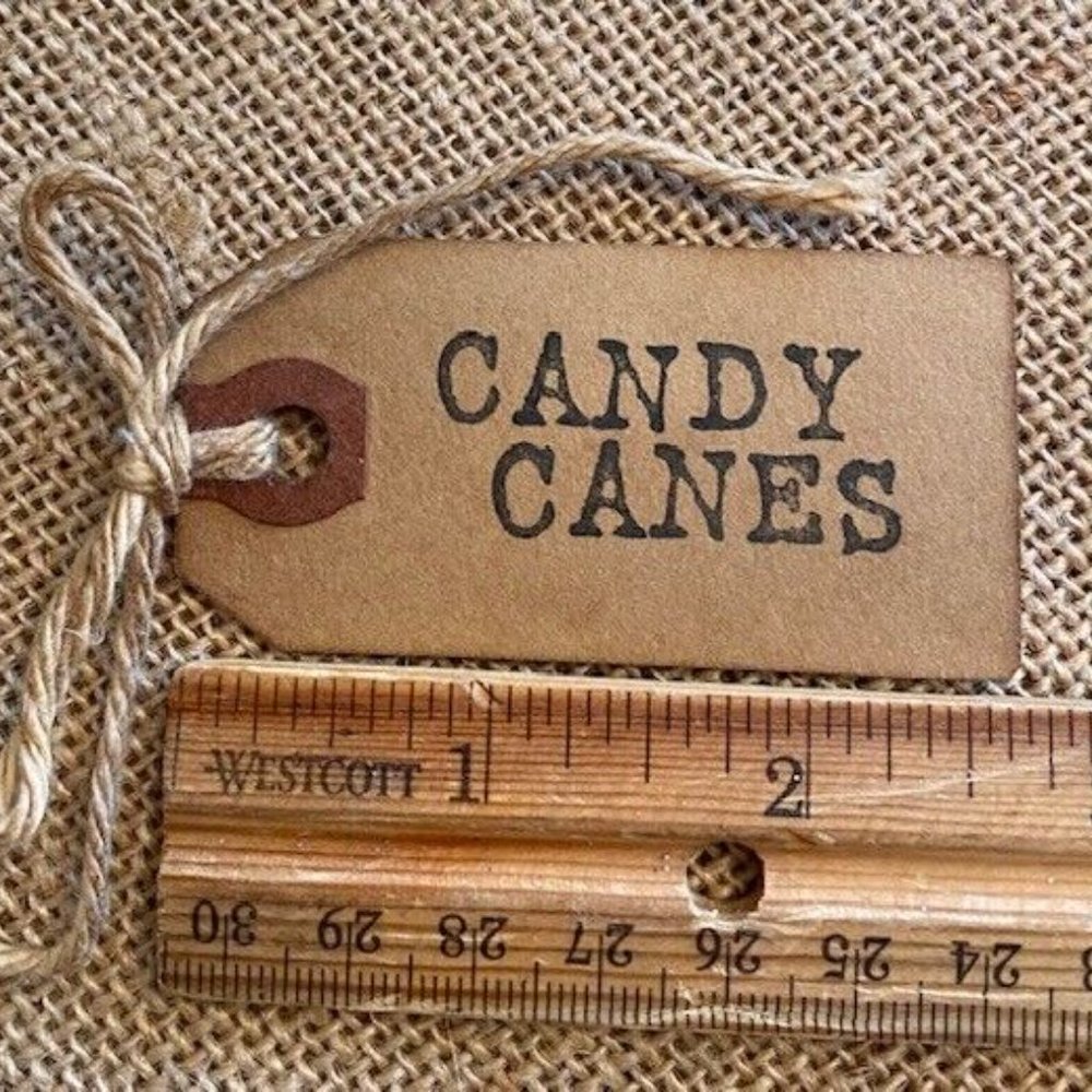 12 Primitive 6" Muslin Offwhite Candy Canes Christmas Farmhouse Ornaments decor - Picture 6 of 6